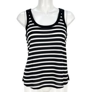 Express Tank Top Womens Size S Black White Striped Minimalist Capsule Wardrobe